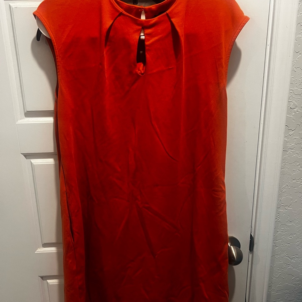 Sleeveless Orange Dress with Keyhole Detail NY& Company